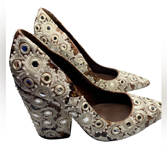 Tory Burch Francesca Roccia Python heels women’s Size 8 - Picture 5 of 9